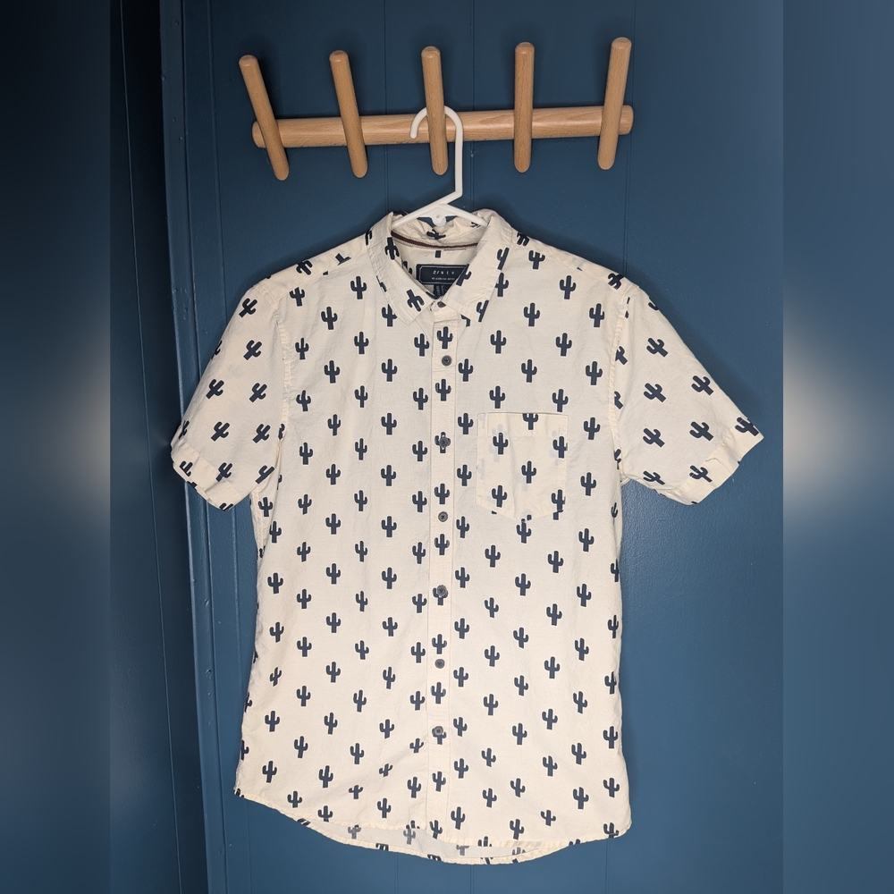 Cactus Print Men's Shirt - White